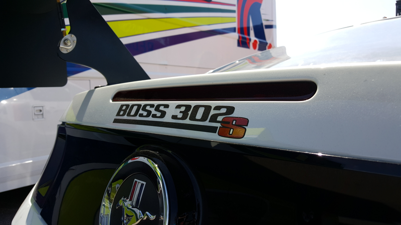 Kohr Motorsports had a “Spare” Boss 302 next to their garage, they donated its bumper to stacy’s car.